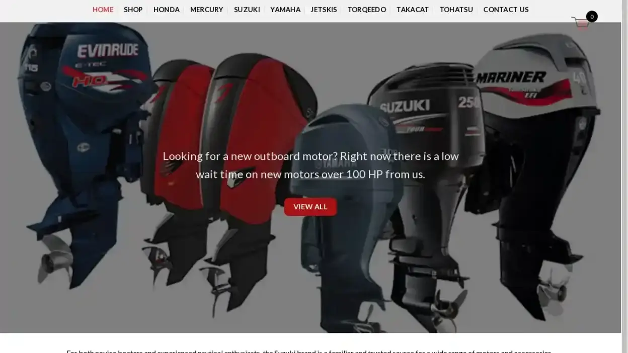 Screenshot of Automobile scam website Marinesoutboardsmotors.com