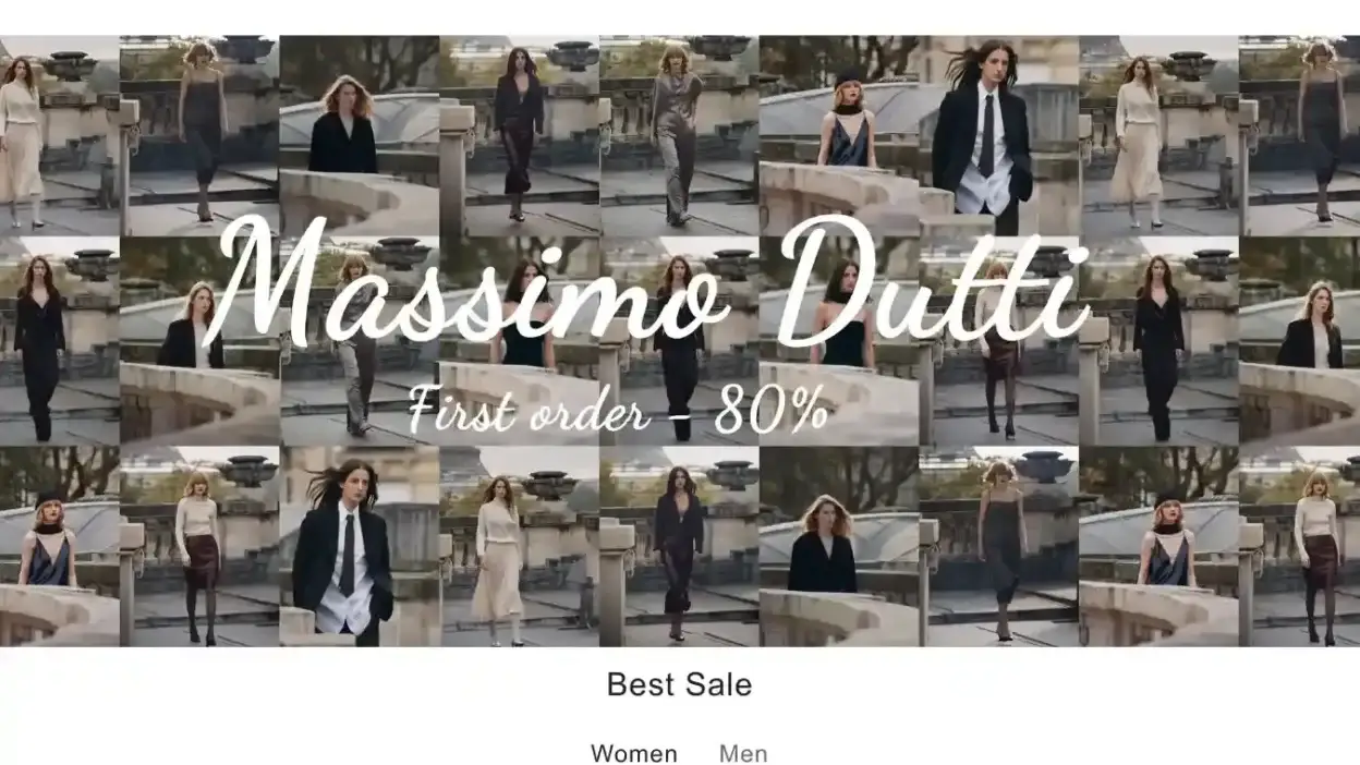 Screenshot of Non-Delivery scam website Massimodt.shop