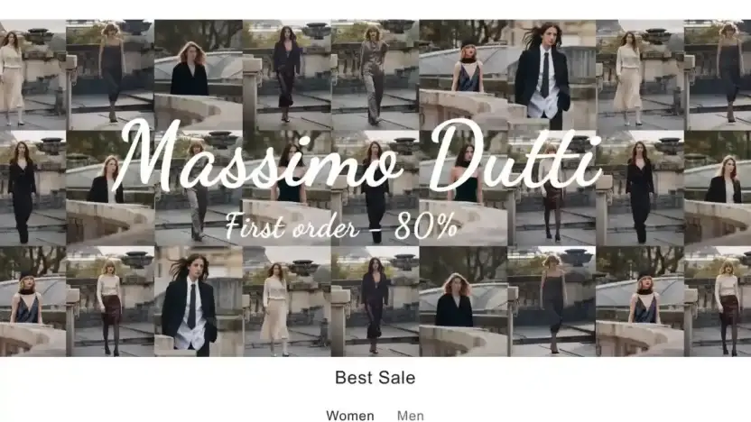 Screenshot of Non-Delivery scam website Massimodt.shop