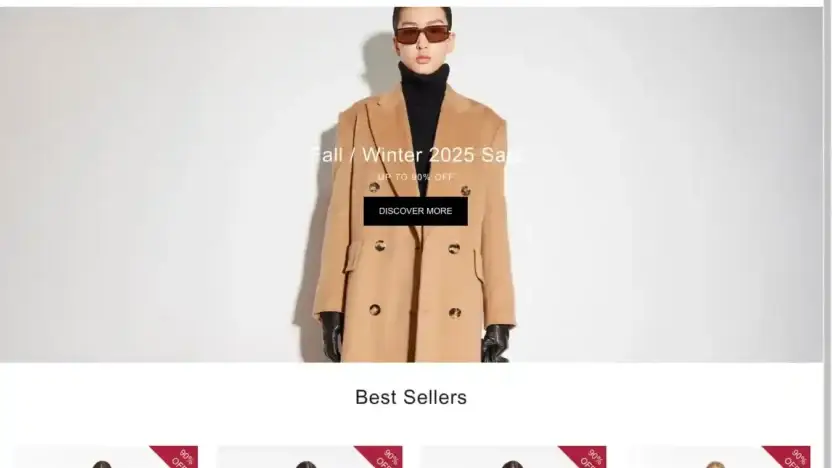 Screenshot of Non-Delivery scam website Maxmara-eu.com