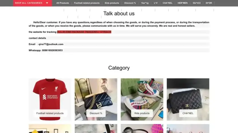 Screenshot of Non-Delivery scam website Mayqin4.com