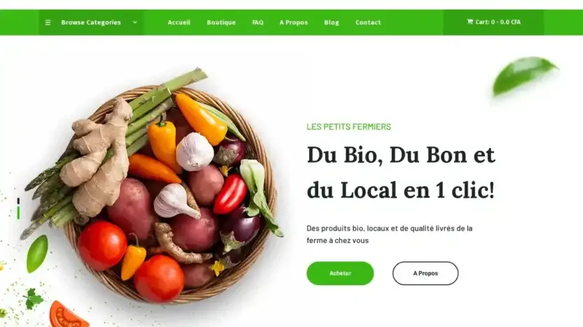 Screenshot of Commodity scam website Mboafoodsmarket.com