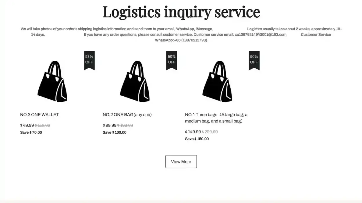 Screenshot of Non-Delivery scam website Miaomengnan.vip