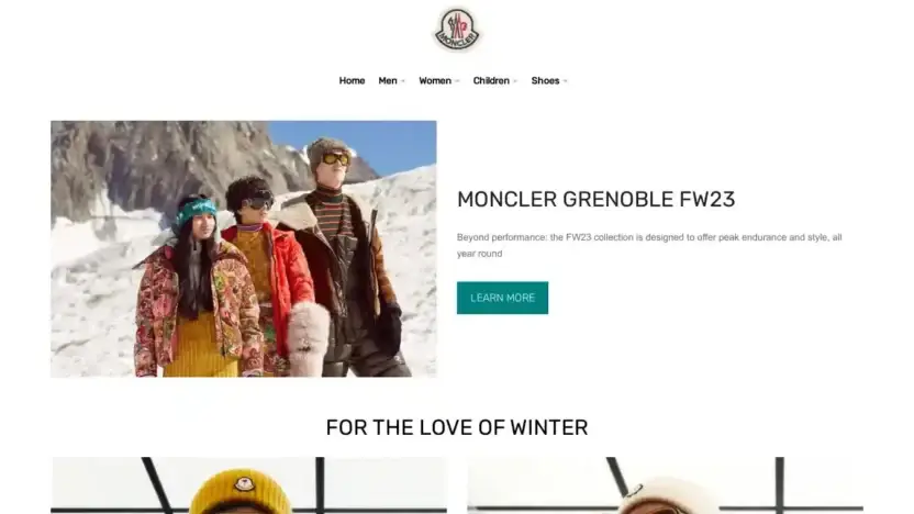 Screenshot of Non-Delivery scam website Monclediscountvip.com