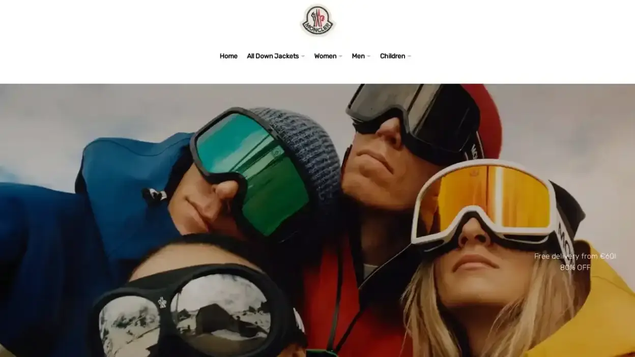 Screenshot of Non-Delivery scam website Monclershopping.com