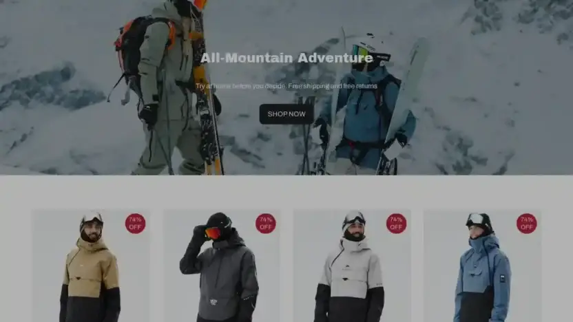 Screenshot of Fashion scam website Montocwear.com