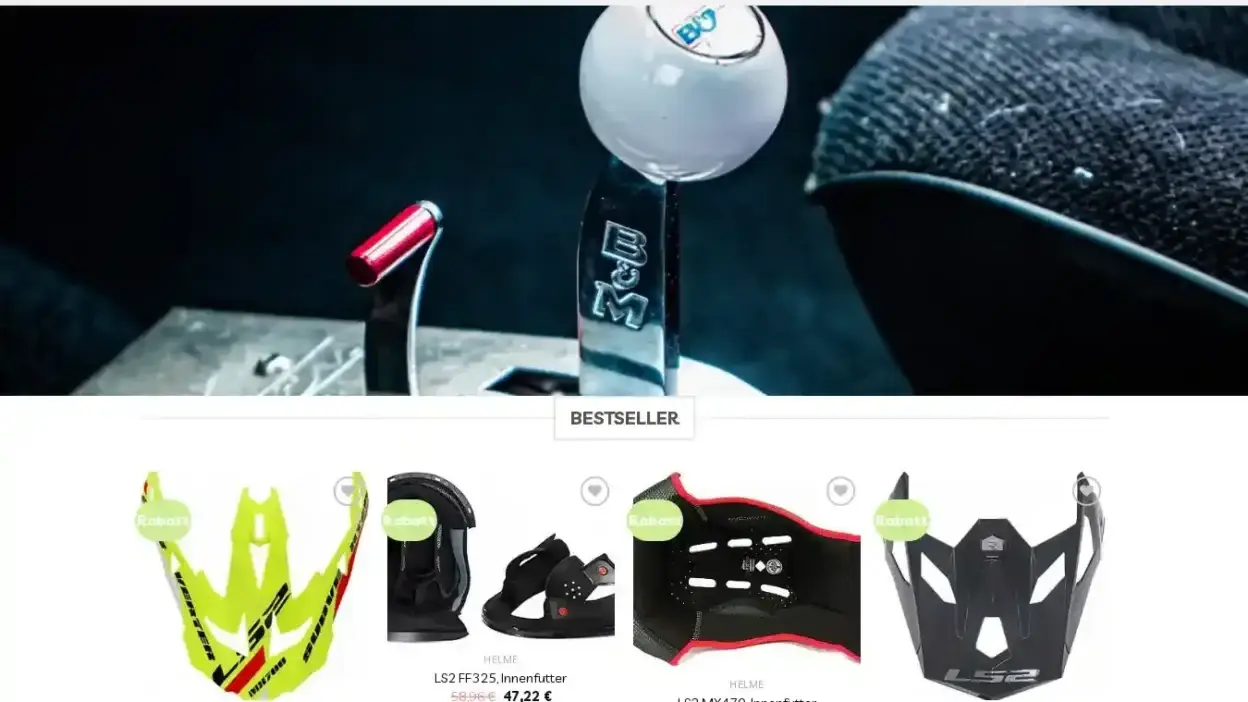 Screenshot of Automobile scam website Motorradhelmels.com