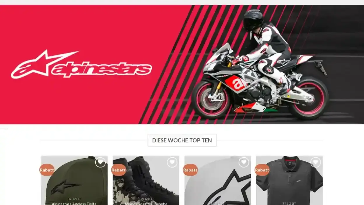 Screenshot of Non-Delivery scam website Motorradrabatt.com