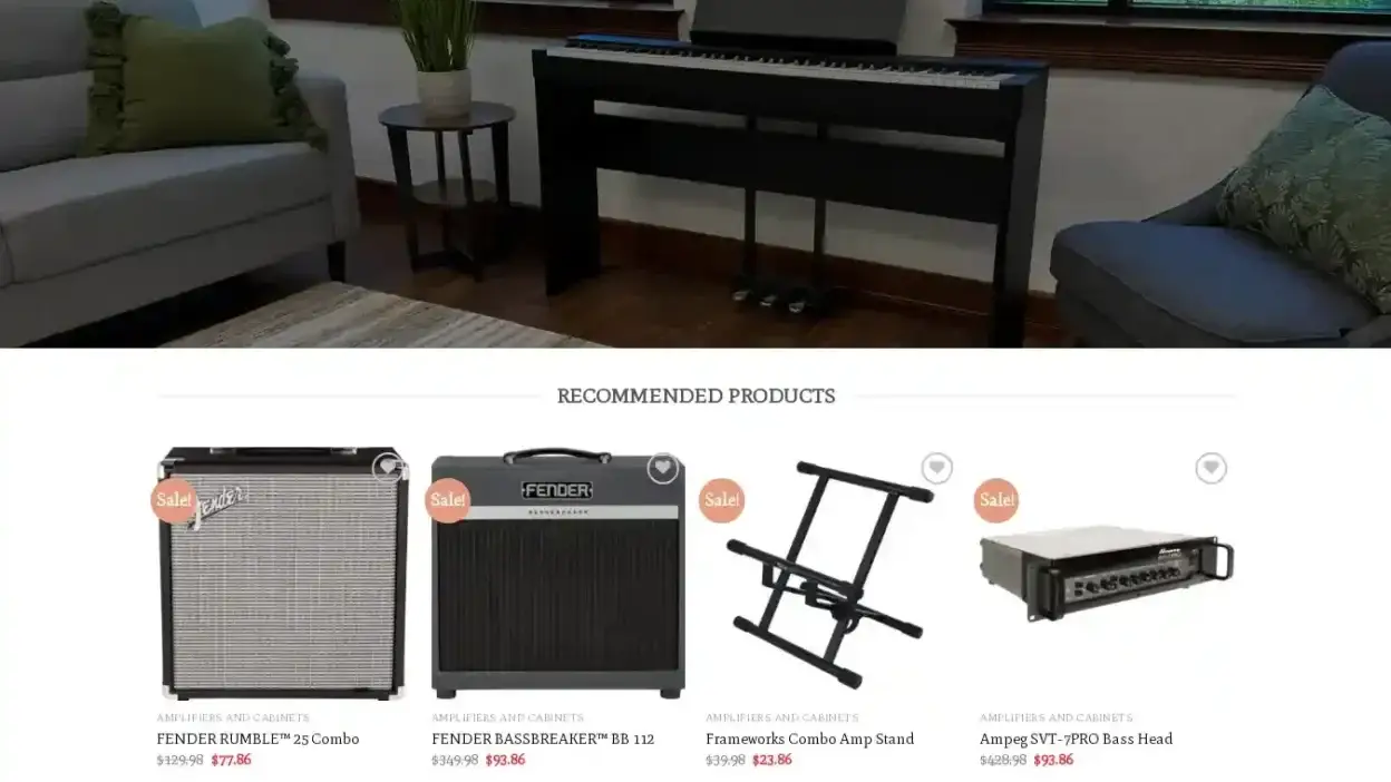 Screenshot of Non-Delivery scam website Musicalgoodsoutlet.com