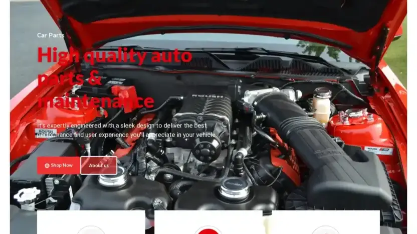 Screenshot of Automobile scam website Mustangautopartsshop.com