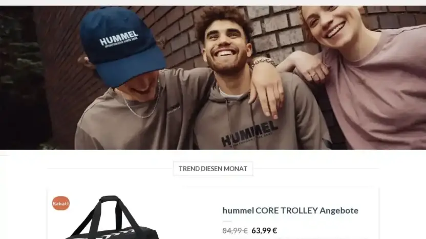 Screenshot of Fashion scam website Neudesport.com