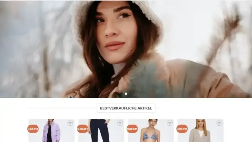 Screenshot of Fashion scam website Neuheitenonlymode.com