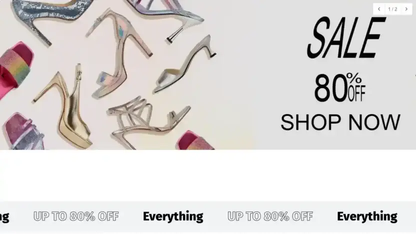 Screenshot of Non-Delivery scam website Ninewestshoes.shop