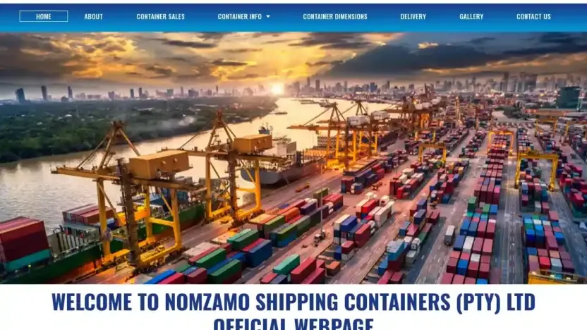 Screenshot of Container scam website Nomzamoshippingcontainers.com