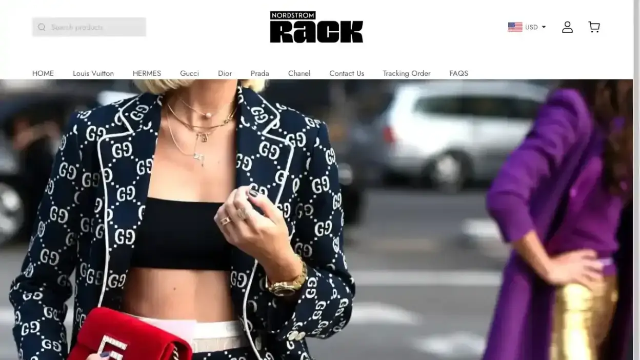 Screenshot of Non-Delivery scam website Nordstromrack-us.store