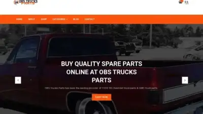 Screenshot of Automobile scam website Obstrucksparts.org