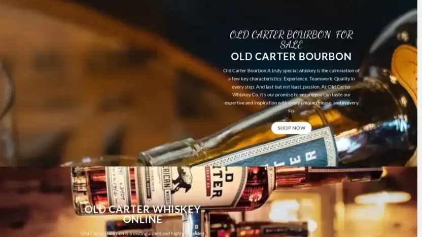 Screenshot of Whisky scam website Oldcarterbourbon.com