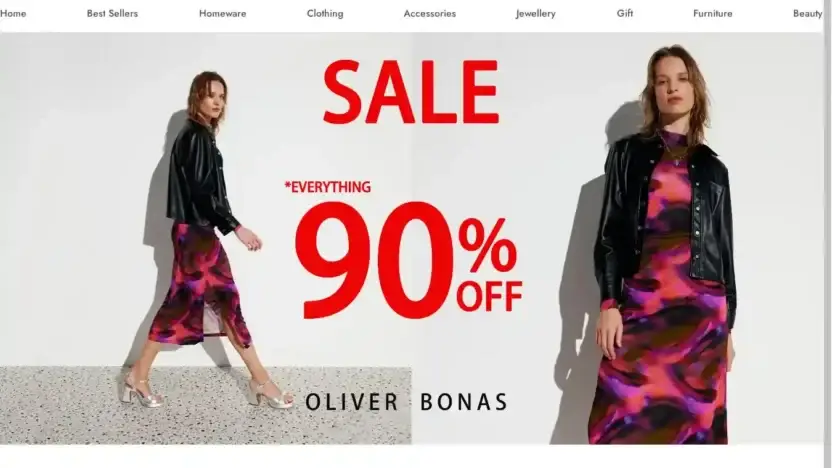 Screenshot of Non-Delivery scam website Oliverbonauk.store