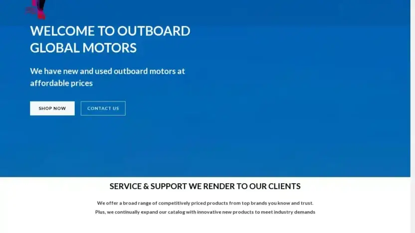 Screenshot of Automobile scam website Outboardglobalmotors.com