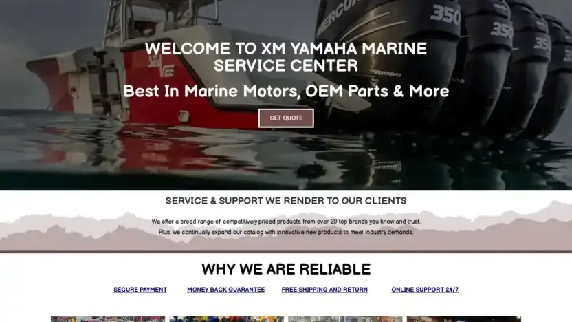 Screenshot of Automobile scam website Outboardsxm.com