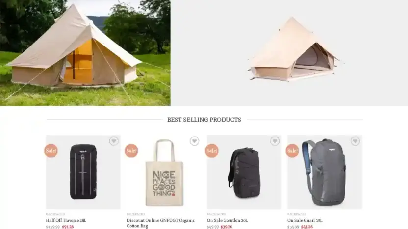 Screenshot of Sport scam website Outdoor-over.com