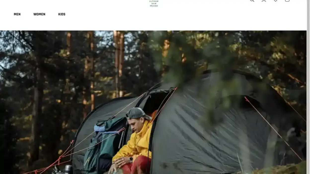 Screenshot of Non-Delivery scam website Outdoorgearprovide.com