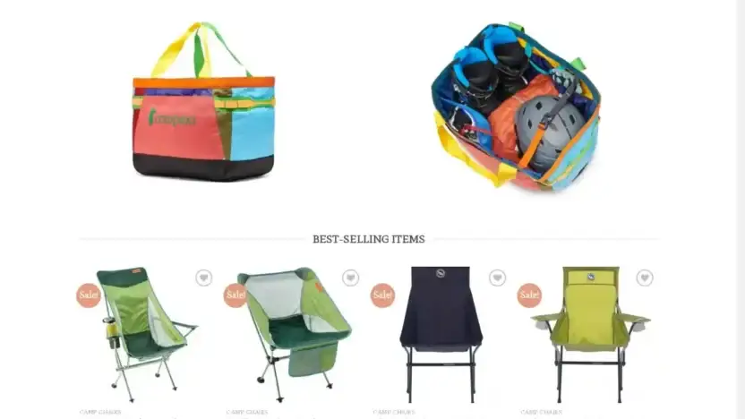 Screenshot of Non-Delivery scam website Overoutdoorgear.com