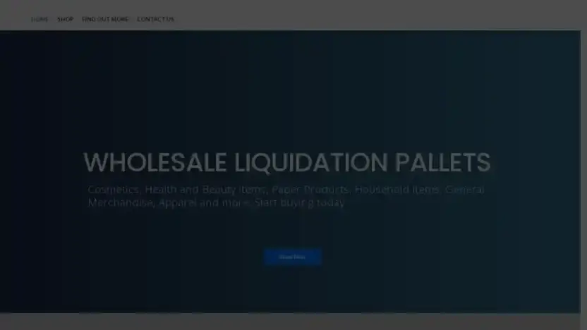 Screenshot of Liquidation scam website Palletsliquidation.com
