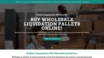 Screenshot of Liquidation scam website Palletsliquidationworldwide.com