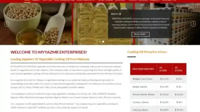 Screenshot of Commodity scam website Palm-olien.com