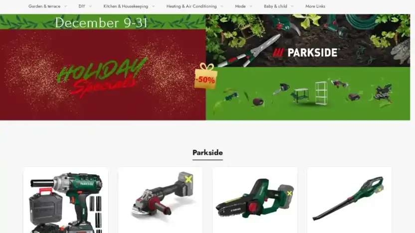 Screenshot of Non-Delivery scam website Parksidelidlaj.shop