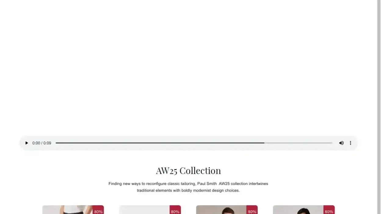Screenshot of Non-Delivery scam website Paulsmith-uk.com