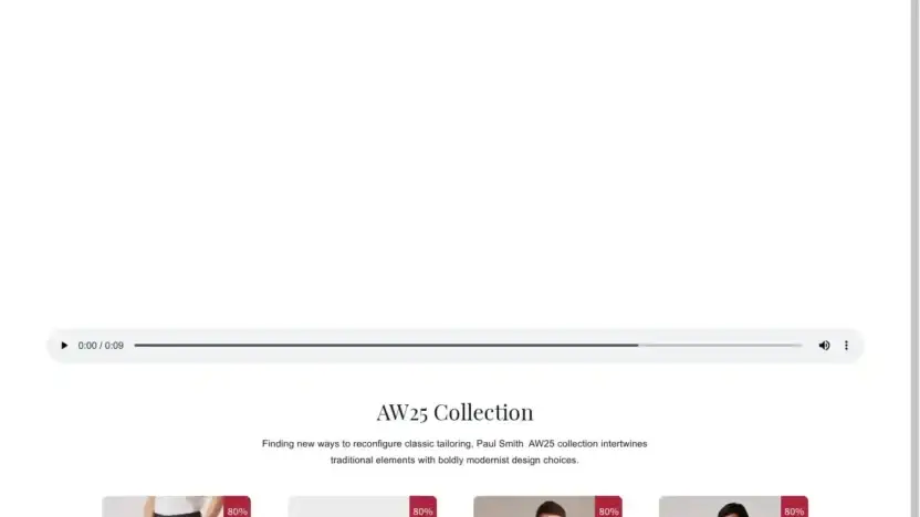 Screenshot of Non-Delivery scam website Paulsmith-uk.com