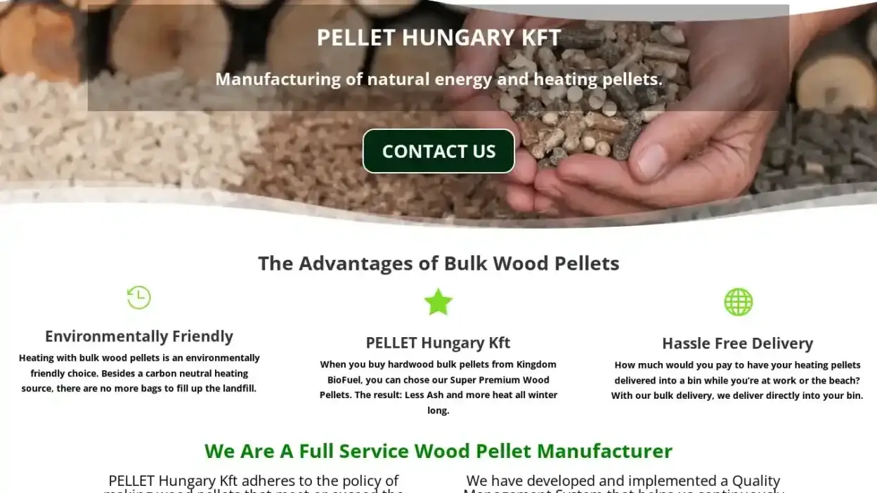 Screenshot of Non-Delivery scam website Pellethungarykft.com