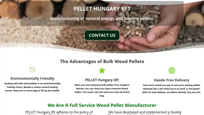 Screenshot of Non-Delivery scam website Pellethungarykft.com