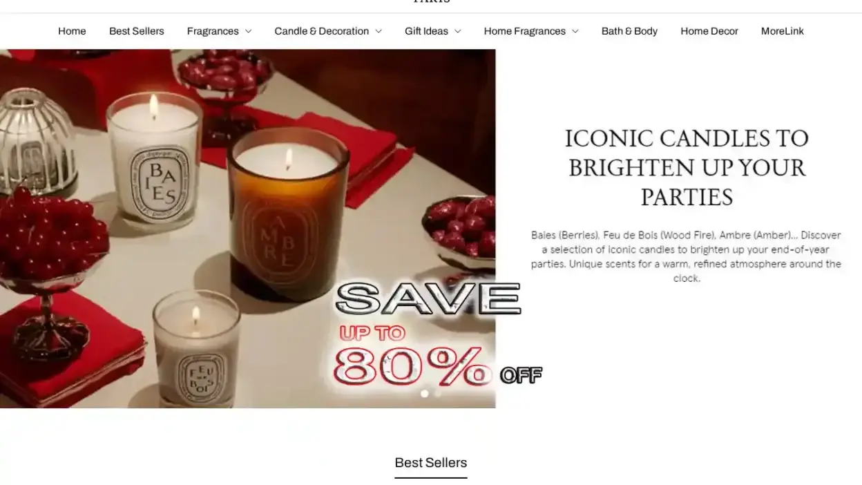 Screenshot of Non-Delivery scam website Perfumeeu.shop