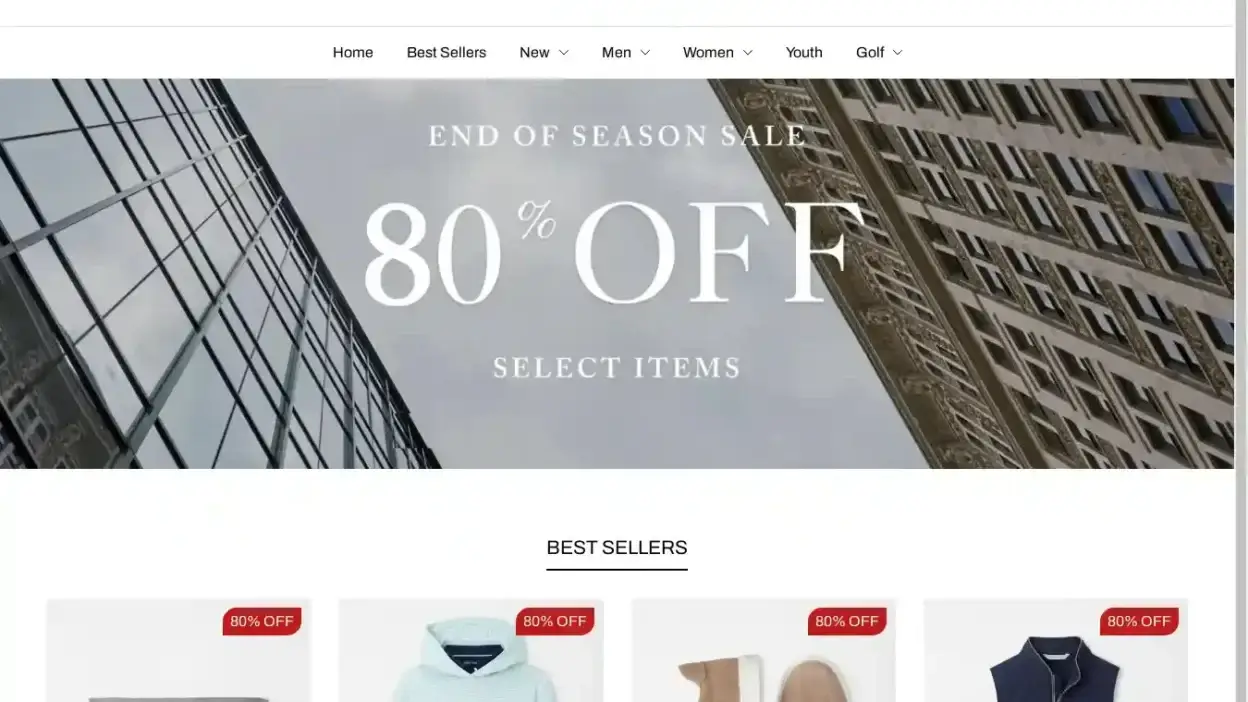 Screenshot of Non-Delivery scam website Petermillarsale.shop