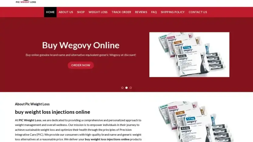 Screenshot of Non-Delivery scam website Picweightloss.com