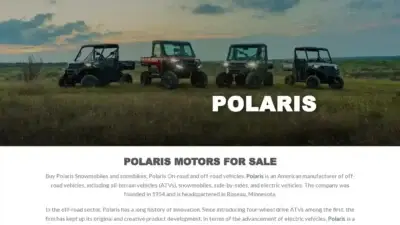 Screenshot of Automobile scam website Polarisusashop.com