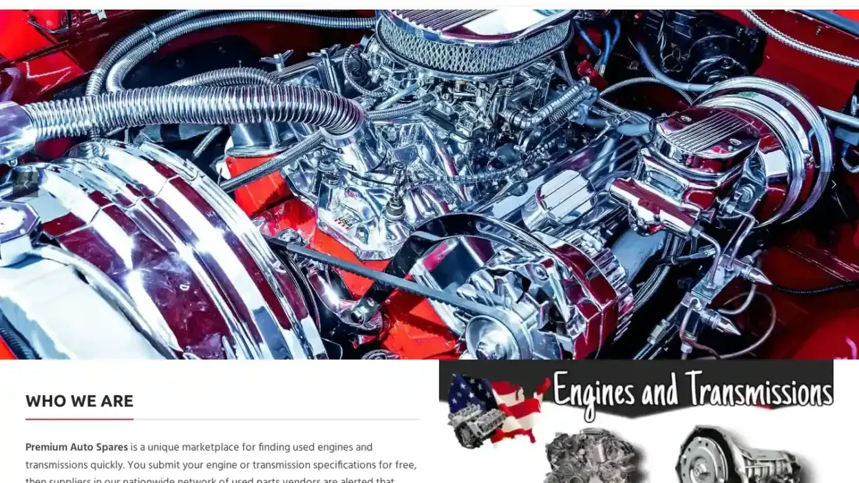 Screenshot of Automobile scam website Premiumautospare.com