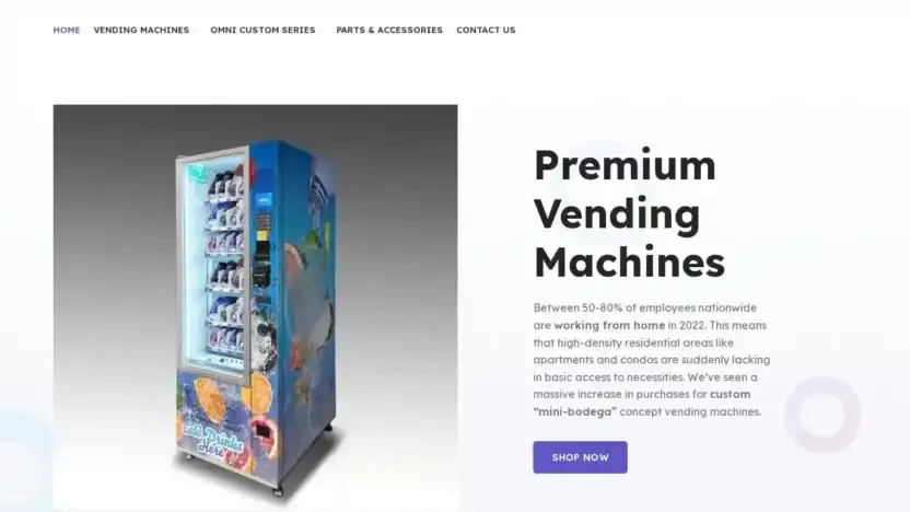 Screenshot of Non-Delivery scam website Premiumvendings.com