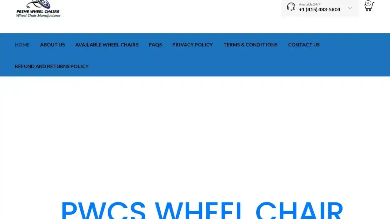Screenshot of Non-Delivery scam website Primewheelchairs.com