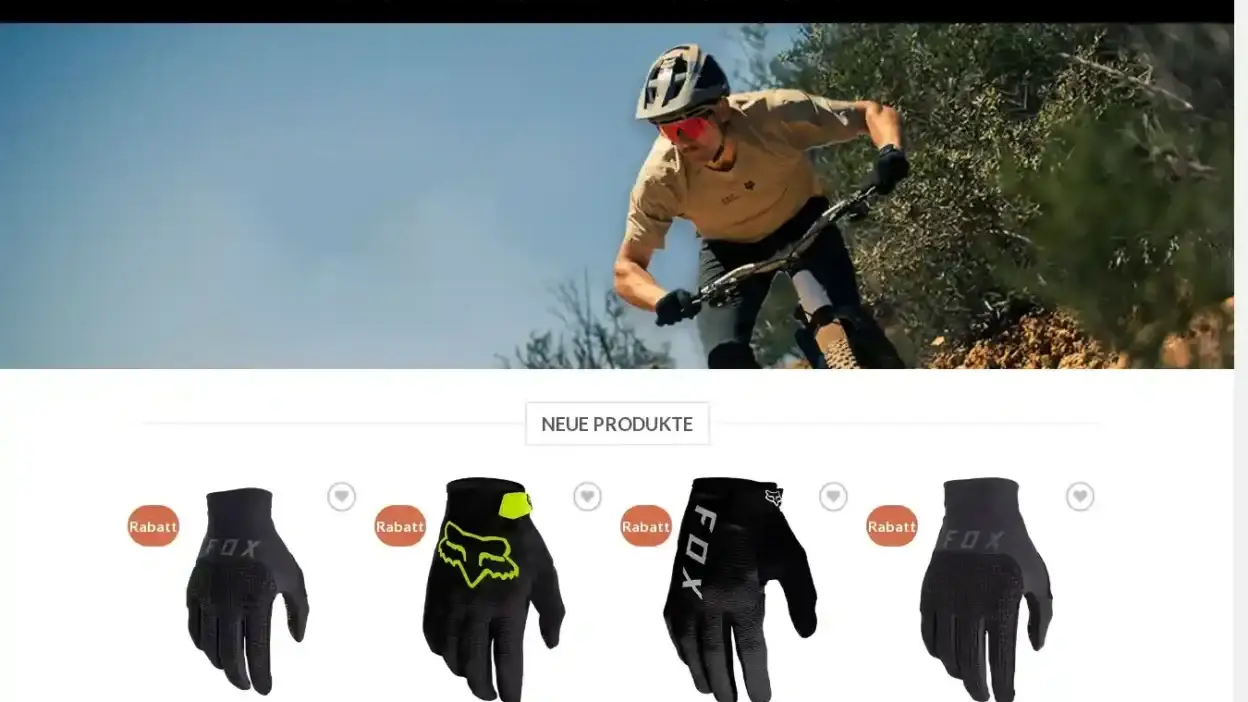 Screenshot of Non-Delivery scam website Produktebike.com