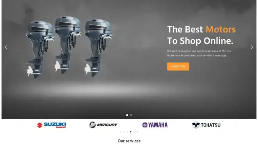 Screenshot of Automobile scam website Qualityoutboardmotors.com