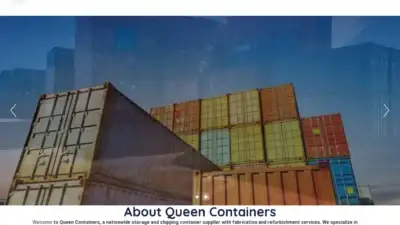 Screenshot of Container scam website Queensshippingcontainers.com