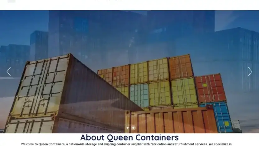 Screenshot of Container scam website Queensshippingcontainers.com