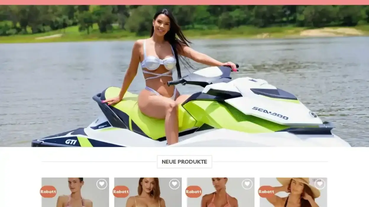 Screenshot of Fashion scam website Rabattbademode.com