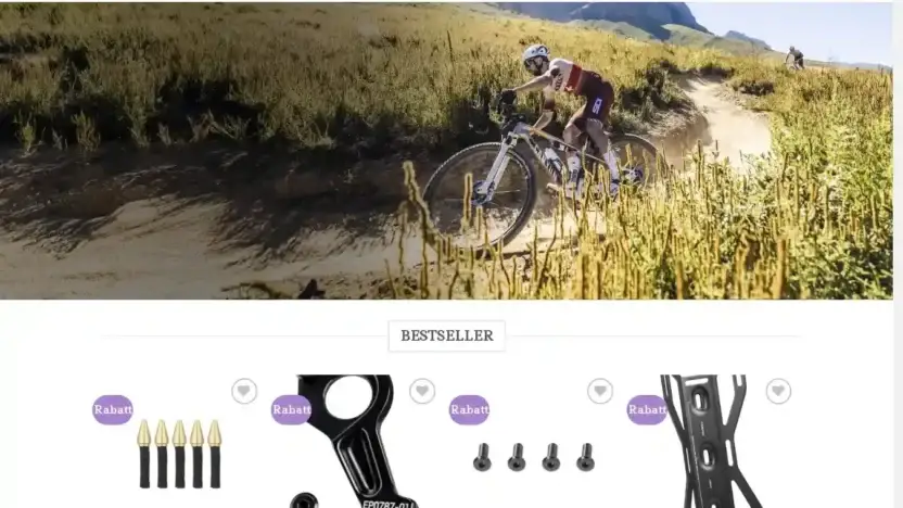 Screenshot of Non-Delivery scam website Rabattbicycle.com