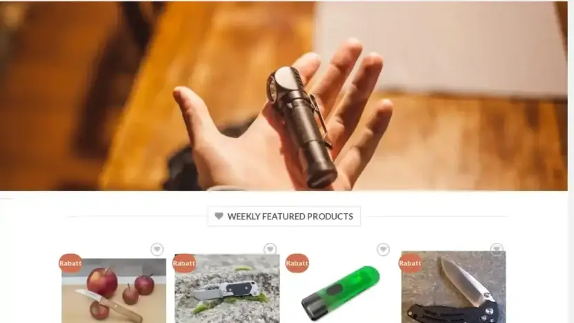 Screenshot of Non-Delivery scam website Rabattdemesser.com