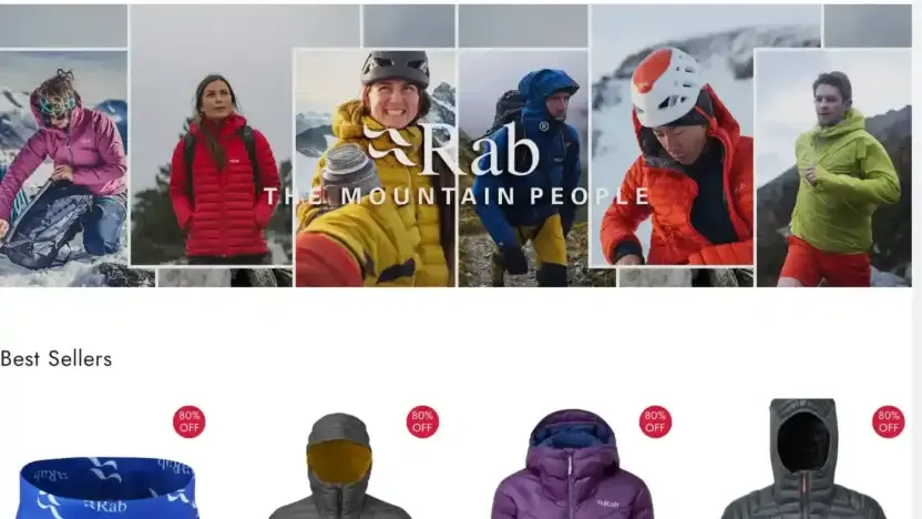 Screenshot of Non-Delivery scam website Rabcloth.store